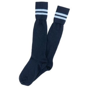 Gray socks with white stripes