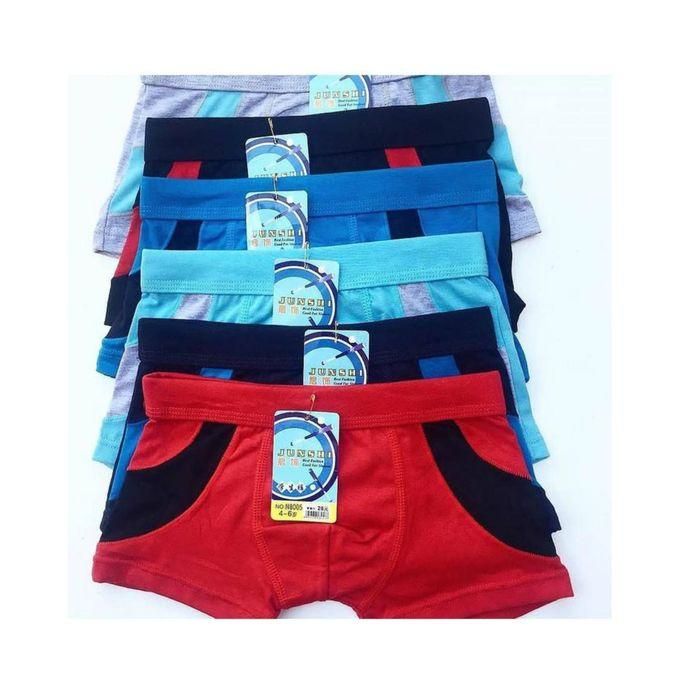 6 Pcs Quality Cotton Boys Boxers - Assorted Colors